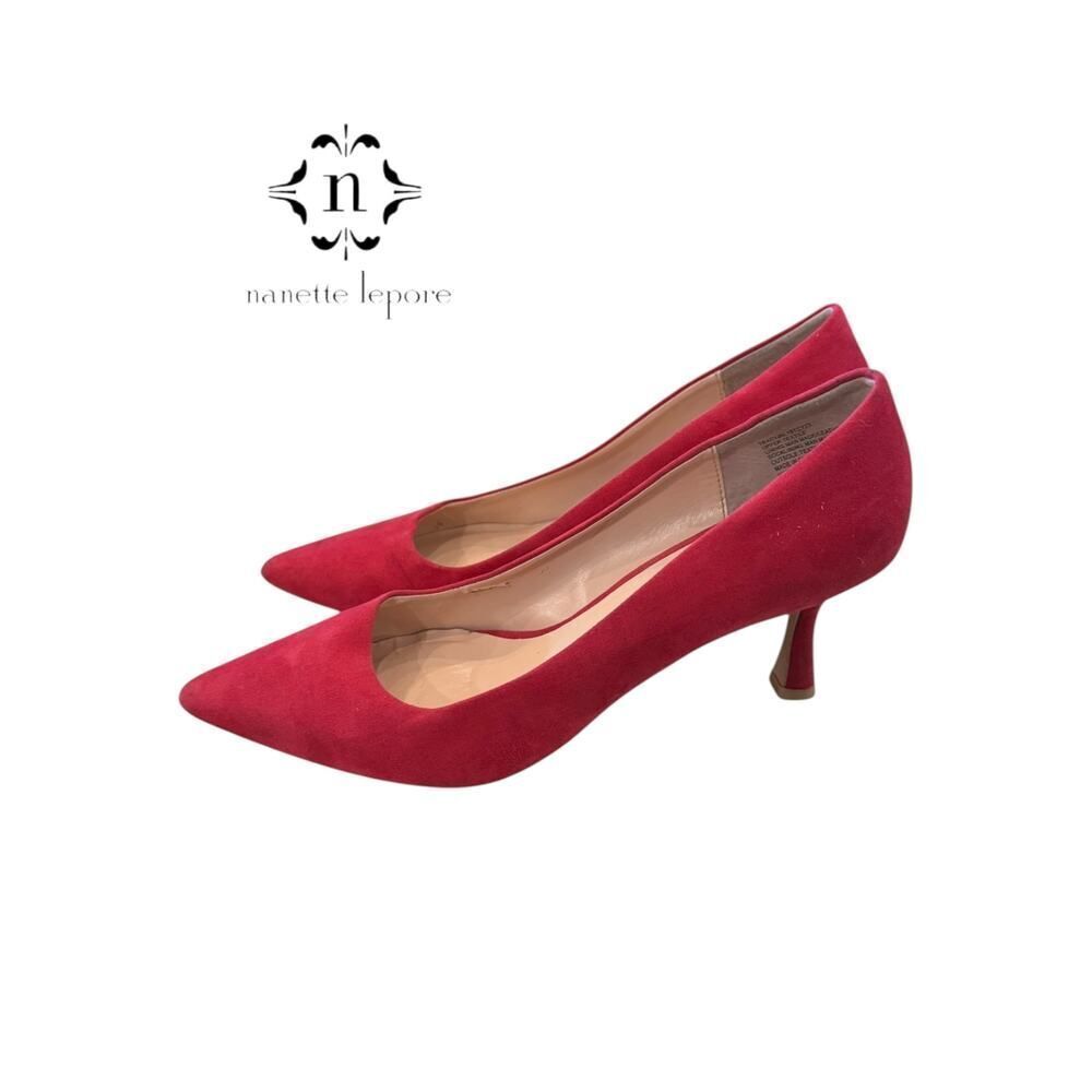 Nanette Lepore Women’s Tracy Pink Suede Leather Pumps Heels 11